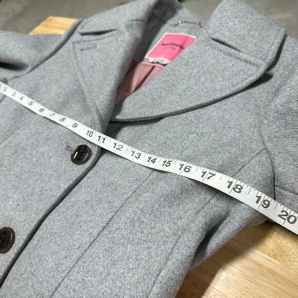 Kate Spade NWOT Gray Belted Notch Collar Coat Trench Size S Wool Blend Overcoat - Picture 10 of 12